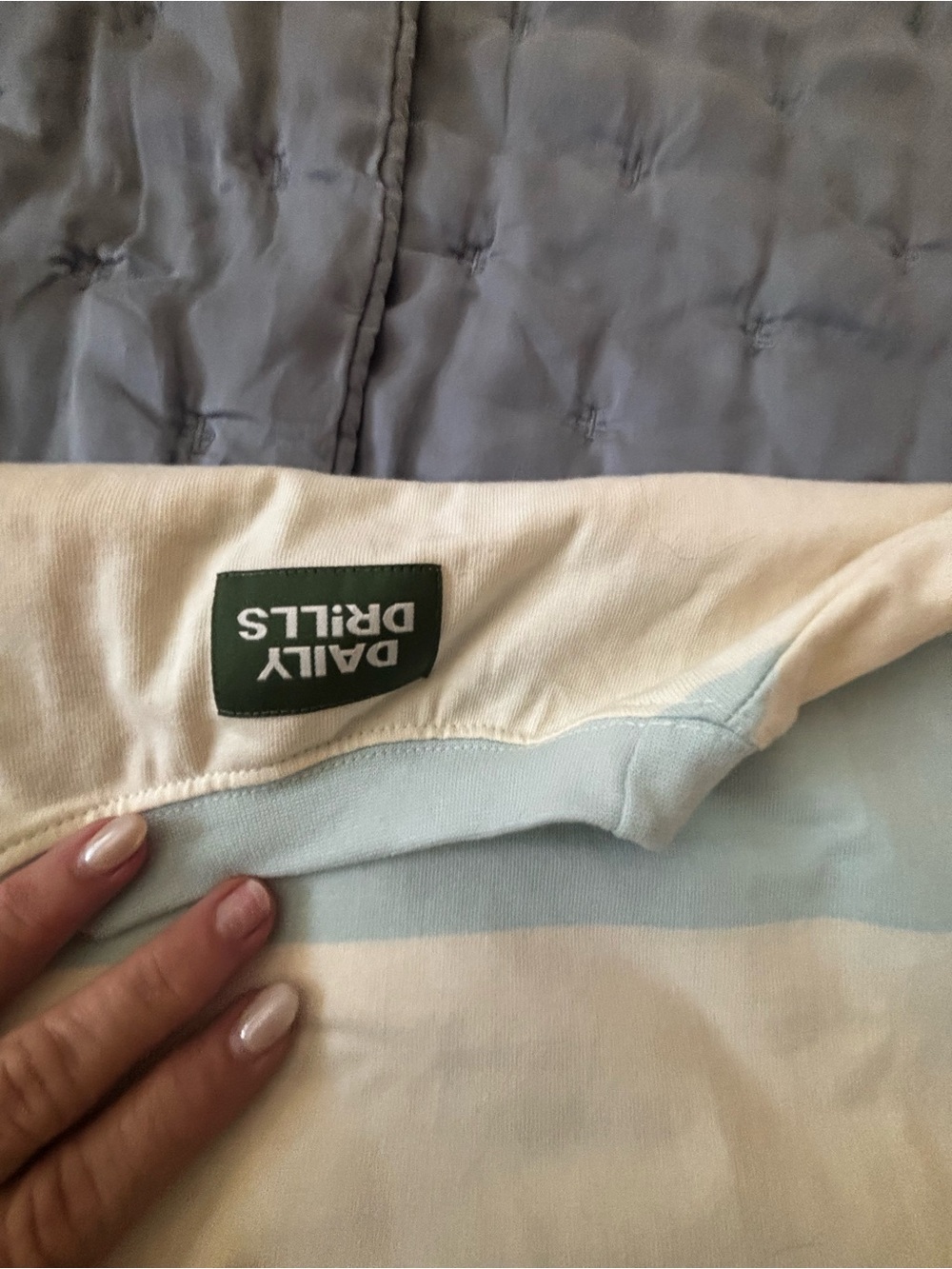 Daily Drills Women's Mint Green and White Striped Lounge Set - Picture 4 of 9